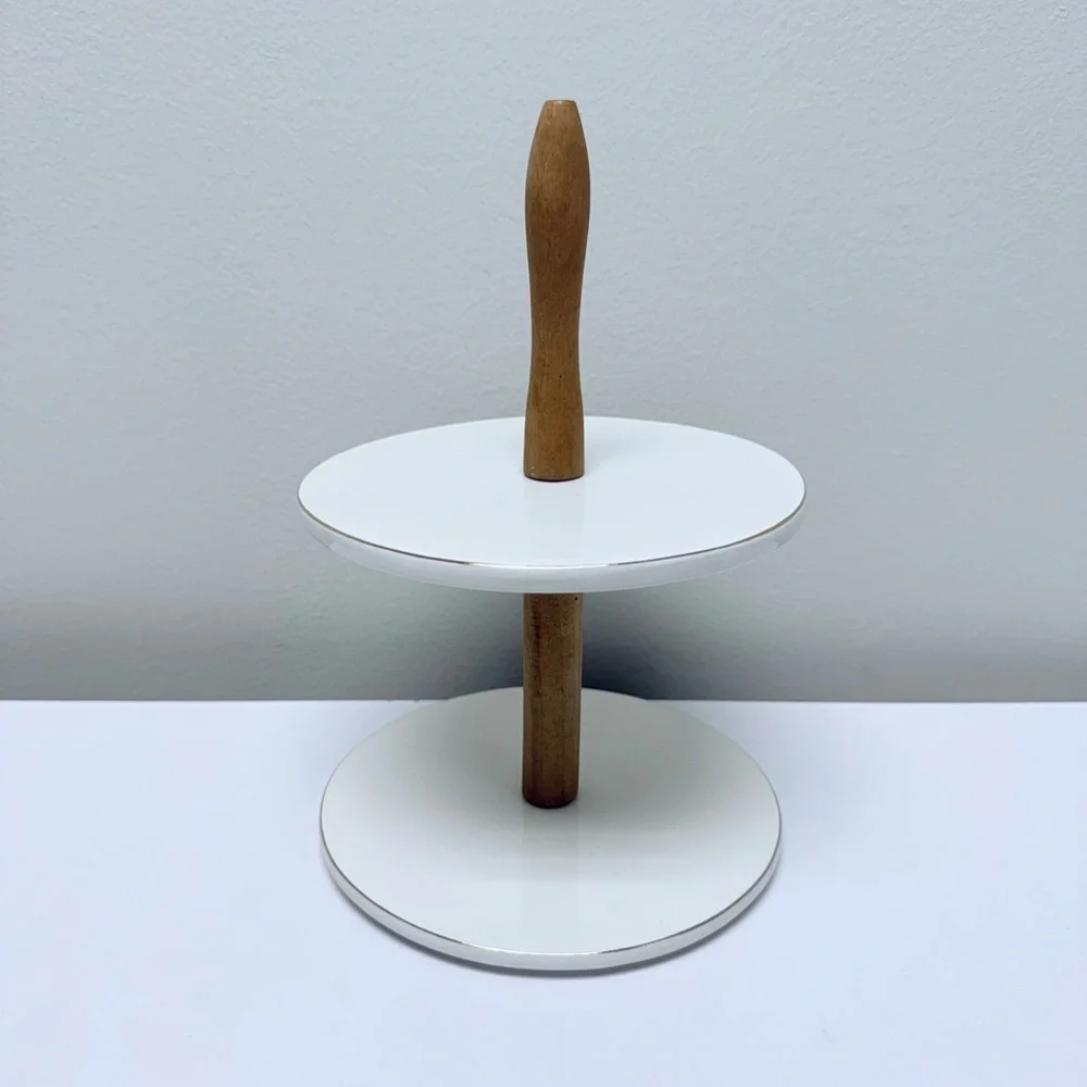 New! Target Bullseye Playground White Ceramic Tiered Tray Decor